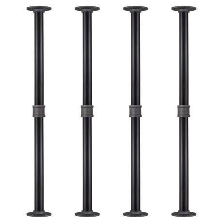 MUZIK 4 Pack Industrial Pipe Table Leg Set, Iron Base Legs for Coffee & End Tables, Desks, Nightstand, Furniture Legs - Custom Vintage Tables Decorations(28 × 1 inch) MUZIK