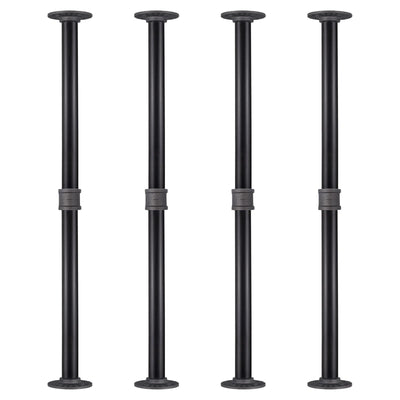 MUZIK 4 Pack Industrial Pipe Table Leg Set, Iron Base Legs for Coffee & End Tables, Desks, Nightstand, Furniture Legs - Custom Vintage Tables Decorations(28 × 1 inch)
