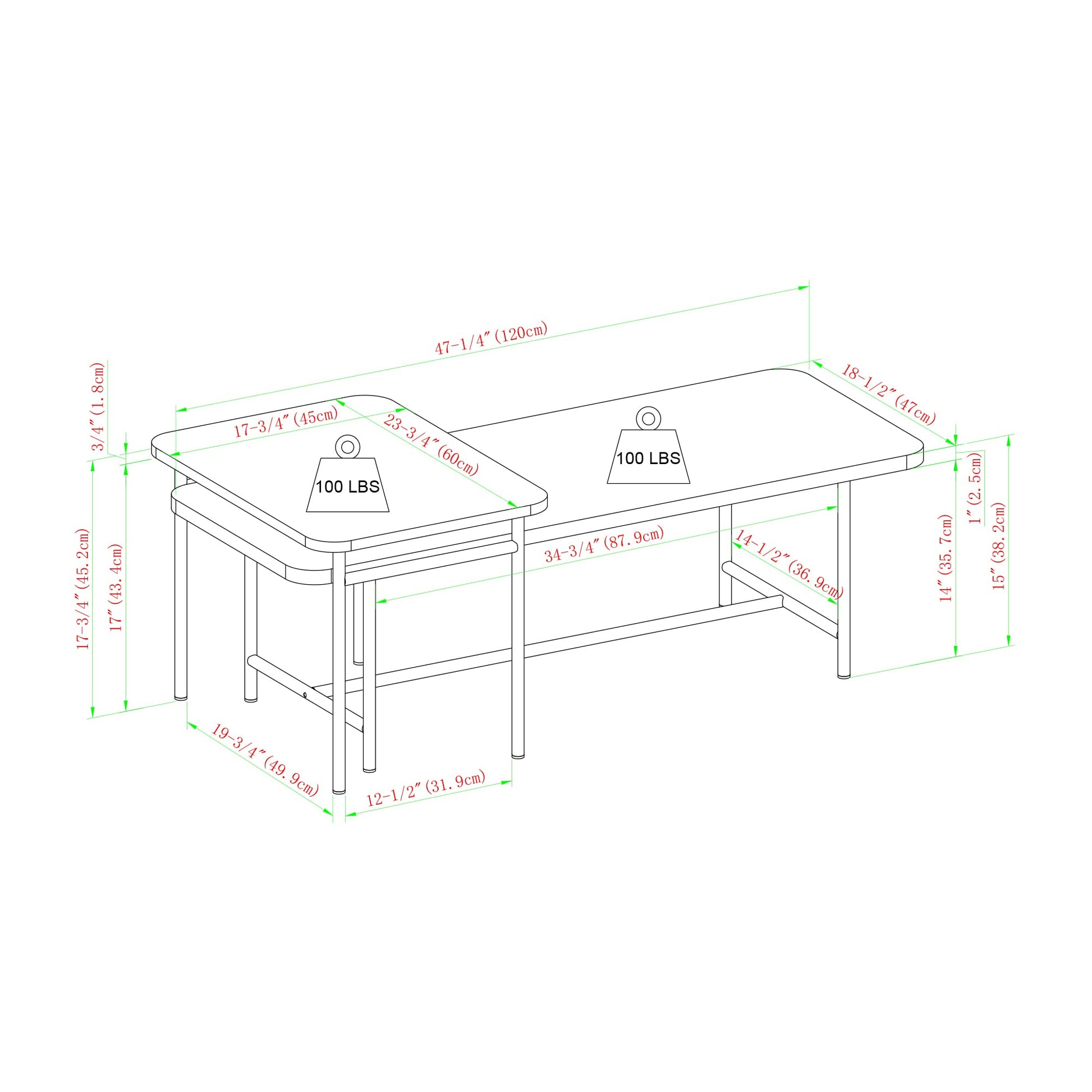 Walker Edison Lyson Coastal Oak Modern Nesting Tables Set of 2 - WoodArtSupply