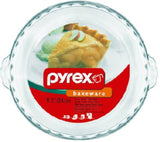 Pyrex Bakeware 9-1/2-Inch Scalloped Pie Plate, Clear - Original Genuine Pyrex - Made in the USA Pyrex