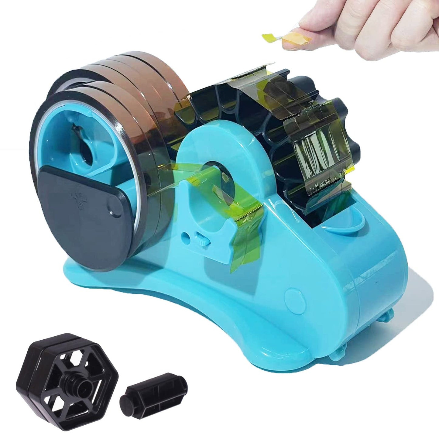 Blue Heat Tape Dispenser Sublimation - Multiple Roll Cut Heat Tape Dispenser to PreCut Heat Transfer Tape Heat Resistant Tape, Semi-Automatic Tape Dispenser Manual Video & 1" Core for Scotch Tapes