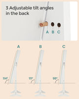 SONGMICS Jewelry Cabinet Armoire, Freestanding Lockable Storage Organizer Unit with 2 Plastic Cosmetic Storage, Full-Length Frameless Mirror, for Necklace Earring, White UJJC002W01 SONGMICS