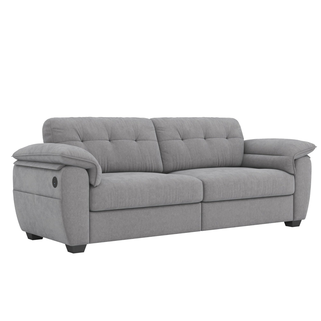 CHYMSUN 87" Modern Sofa, Comfy Sofa Couch w/Extra Deep Seats, 2/3 Seater Couches w/USB Charging Ports & Side Pockets, Sleeper Sofas for Living Room, Apartment, Office (Grey Chenille) CHYMSUN