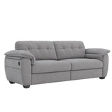 CHYMSUN 87" Modern Sofa, Comfy Sofa Couch w/Extra Deep Seats, 2/3 Seater Couches w/USB Charging Ports & Side Pockets, Sleeper Sofas for Living Room, Apartment, Office (Grey Chenille) CHYMSUN