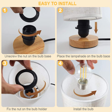 Table Lamp for Bedroom - Small Beside Touch Lamps for Night Stands Home Office - Minimalist Design Warm Light Mini Boho Lamp - Fits in Kids,Living,Nursey Room,College Dorm - Awesome Gift Choice UCHENTON