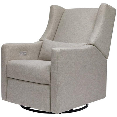 Babyletto Kiwi Electronic Power Recliner and Swivel Glider with USB Port in Performance Grey Eco-Weave, Water Repellent & Stain Resistant, Greenguard Gold and CertiPUR-US Certified