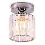 FRIXCHUR Small Chandelier Crystal Ceiling Light Semi Flush Mount Ceiling Lighting Fixture Modern Crystal Ceiling Light for Hallway Kitchen Island Dining Room Bedroom E26 Base Chrome FRIXCHUR