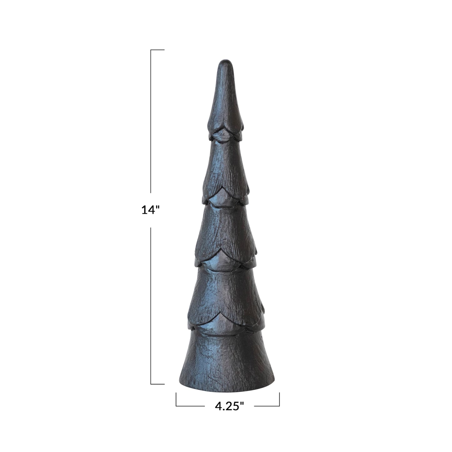 Creative Co-Op Tall Mango Wood Christmas Tree, Black