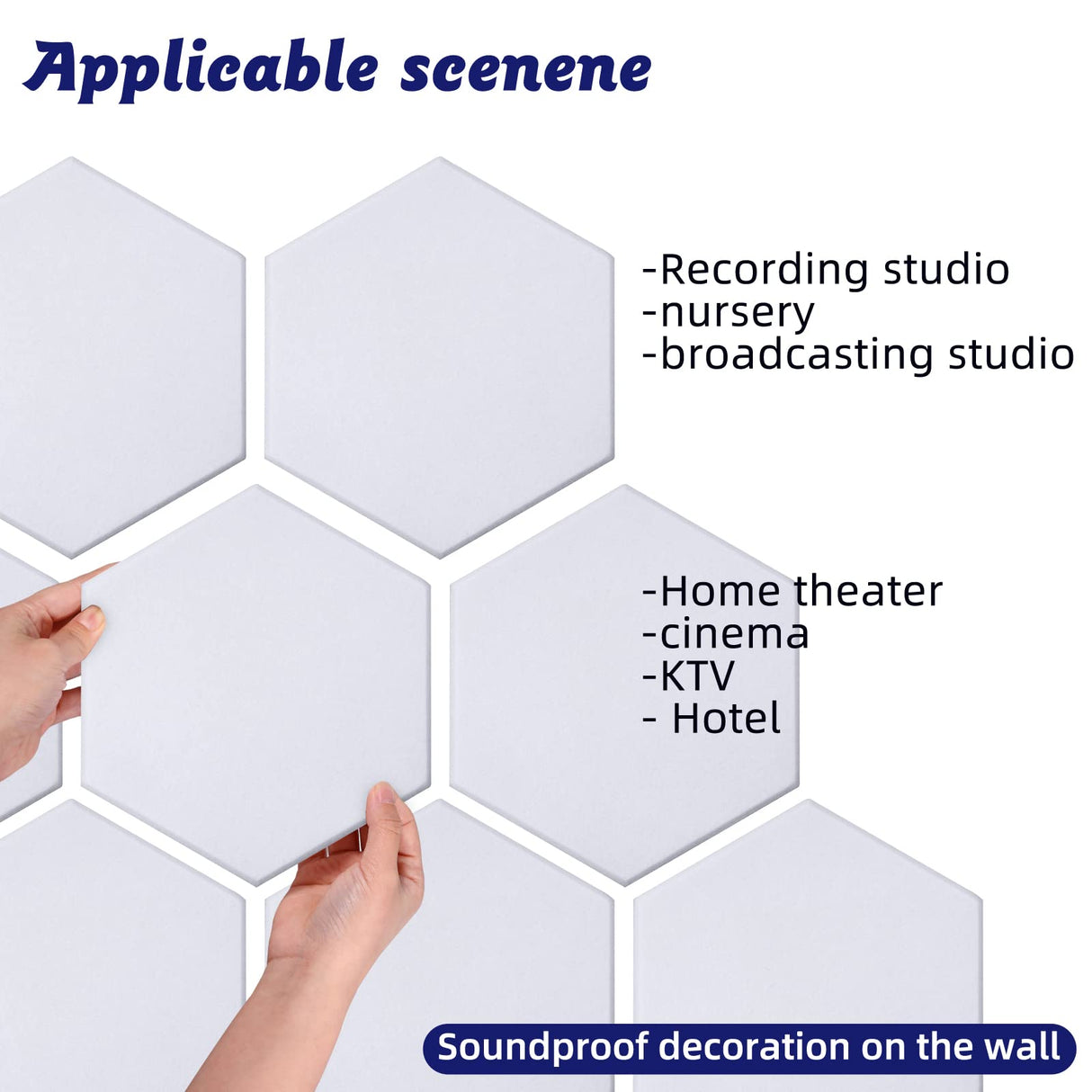 18 Pack Self-adhesive Acoustic Panels Soundproof Wall Panels 12"X10"X 0.4" Sound Absorbing Panel for Decoration Sound Deadening Panels Acoustic Treatment Panel For Home Office（White Hexagonal Design） Dmsky