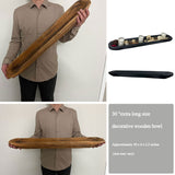 Wooden Dough Bowls Decorative，Rustic Bread Long Bowls Decor Wood Tray, Hand Carved for Table Centerpiece Decor, Home Decor (30 * 6 * 2 inch Black) BEDAZE