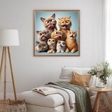 MOMDEDP Cat Diamond Painting Kits for Adults, Cat Diamond Art Kits for Beginners, 5D DIY Animal Diamond Dot Art, Full Drill Gem Craft for Home Decor 12x12 inch MOMDEDP