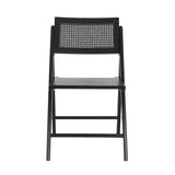 Flash Furniture Galene Set of 2 Cane Rattan Folding Chairs with Solid Wood Frame Ventilated Back, Perfect for Events or Additional Seating, Black Flash Furniture