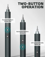 Mini Electric Screwdriver 48-in-1 Magnetic Bits, DOINOW Precision Electric Screwdriver LED Light, Electric Screwdriver kit for PC Building Phone Watch Laptop DOINOW