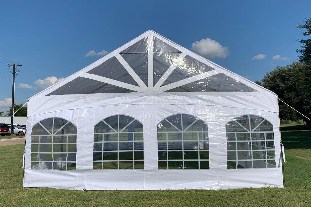 DELTA 40'x20' PE Marquee Party Tent, Tents for Parties, Large Wedding Tent, Carpas para Fiestas,Heavy Duty Canopy, Outdoor Event with Waterproof Top + 5 Storage Bags - WoodArtSupply