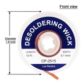 Lesnow solder wick braid 10ft Length Desoldering Wick Braid Remover Tool Solder Sucker 1 piece No-Clean soldering Wick Wire Roll and Disassemble Electrical Components Lesnow