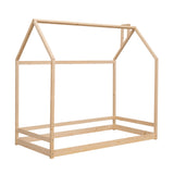 Bellemave Twin Montessori House Bed Frame for Toddlers – Natural Wood Floor Bed for Kids Bellemave