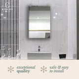 Hamilton Hills 16x26 Inch White Recessed Bathroom Medicine Cabinet with Mirror - Beveled Bathroom Cabinet Organizer with Shelves - Farmhouse Wall Mounted Hanging Medicine Mirror Unit Hamilton Hills