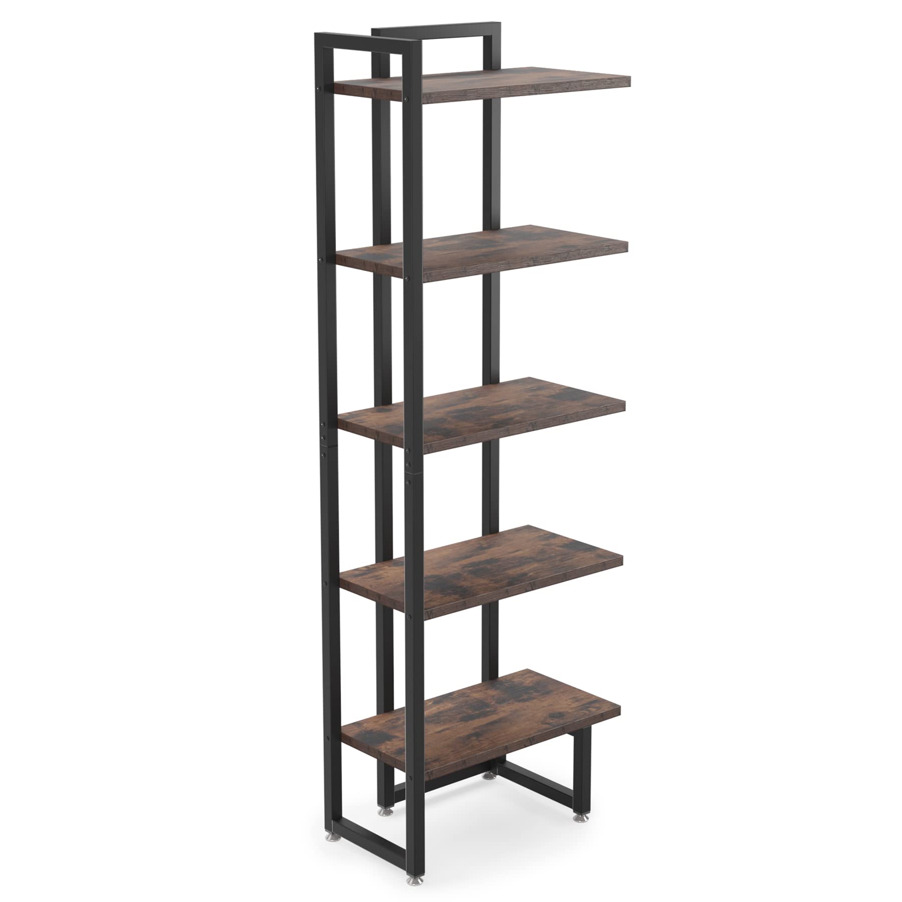 Tribesigns 5-Tier Industrial Corner Shelf - Sturdy Wood Storage Rack with Anti-Slip Pads - WoodArtSupply