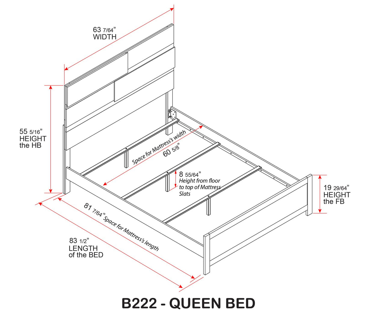 Kings Brand Furniture Dawson Modern 6-Piece Queen Size Farmhouse Style Bedroom Set in Light Brown Finish - Bed with LED Lights, Dresser, Mirror, Chest & 2 Nightstands Kings Brand Furniture