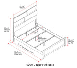 Kings Brand Furniture Dawson Modern 6-Piece Queen Size Farmhouse Style Bedroom Set in Light Brown Finish - Bed with LED Lights, Dresser, Mirror, Chest & 2 Nightstands Kings Brand Furniture