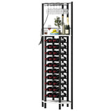 Homeiju Corner Wine Rack with Glass Holder and Led Strip Light, Corner Bar Wine Racks Freestanding Floor, Industrial Corner Bar Cabinet for Kitchen, Dining Room, Living Room or Cellar Homeiju