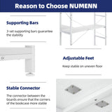 NUMENN 5 Tier Corner Bookshelf, Modern Corner Bookcase, Large Open Shelf Bookcase, Tall Bookshelves Storage Display Rack for Bedroom, Living Room and Home Office, White NUMENN