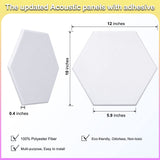 18 Pack Self-adhesive Acoustic Panels Soundproof Wall Panels 12"X10"X 0.4" Sound Absorbing Panel for Decoration Sound Deadening Panels Acoustic Treatment Panel For Home Office（White Hexagonal Design） Dmsky