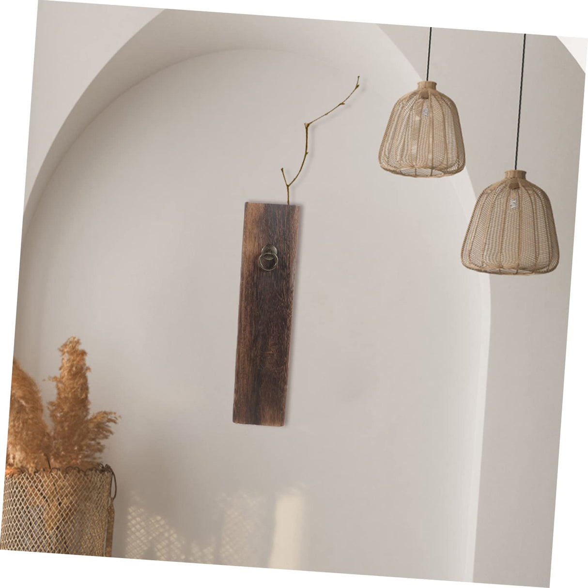 ORFOFE Wooden vase Floral Art vase Wall Plant Holder Wall Decoration vase Hanging Plant Wall Planter Wall Mounted Wood Wall Pocket vase Pine Wood Wall-Mounted ORFOFE