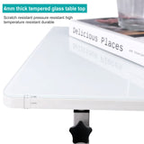 KOUPA Adjustable Height Standing Desk, Writable Tempered Glass Desktop with Eraser, 360° Flip, Wheels – Ideal for Small Spaces and Home Offices, 24 in, White(Adjustable Height: 32-47 in) KOUPA