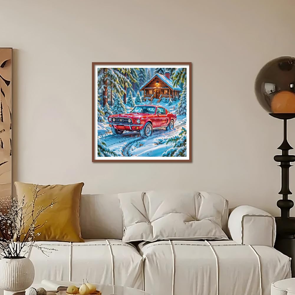 Kulvci Car Diamond Art Painting Kits for Adults, Diamond Art Kits for Beginners, 5D DIY Full Drill Gem Craft for Home Decor Gift 12x12inch Kulvci