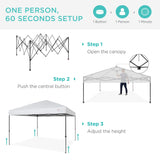 Best Choice Products 12x12ft 1-Person Setup Pop Up Canopy Tent Instant Portable Shelter w/ 1-Button Push, Case, 4 Weight Bags - White Best Choice Products