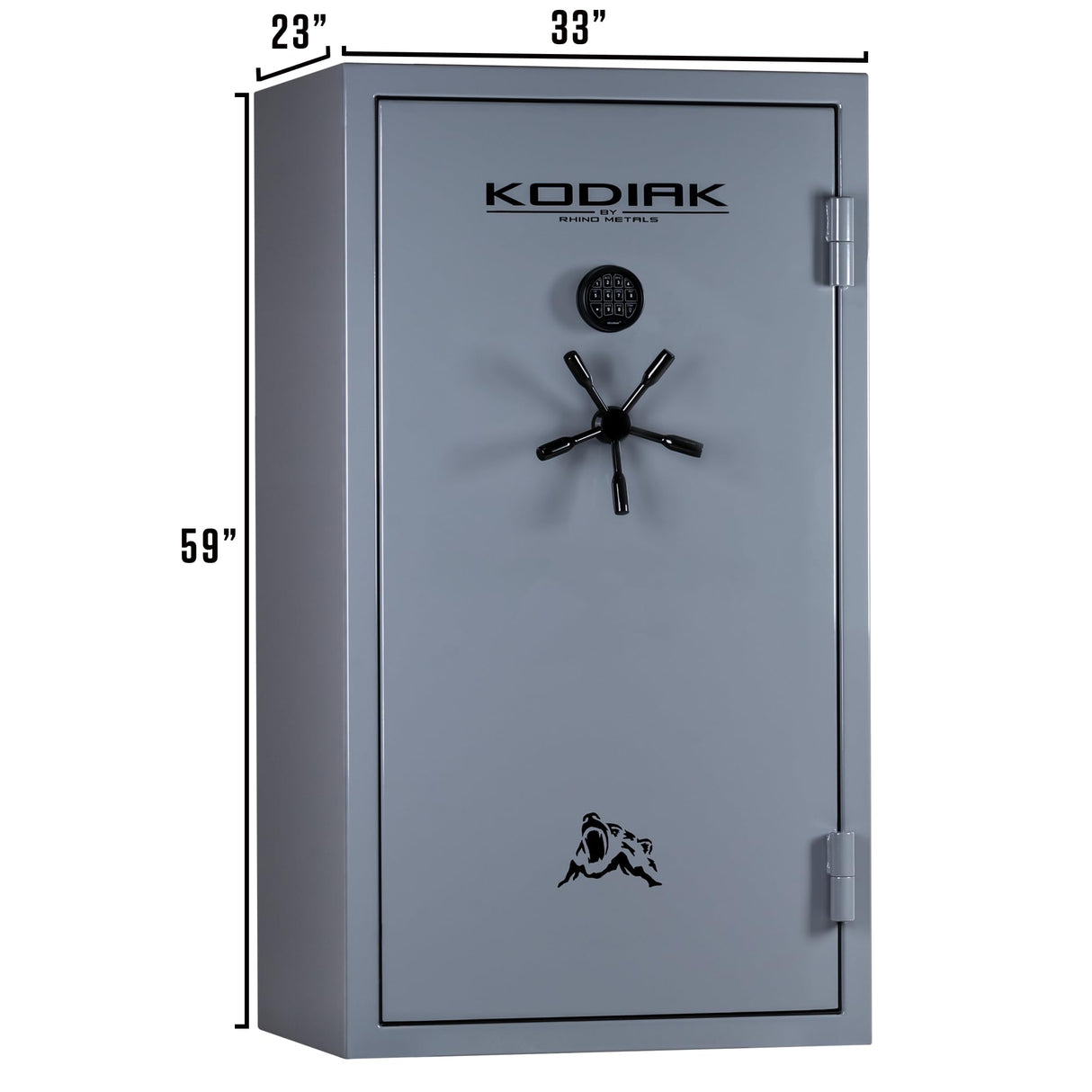 Kodiak Home Gun Safe for Rifles & Pistols | KGX5933G by Rhino Metals with New SafeX Security System | 41 Long Guns & 6 Handguns | 60 Minute Fire Protection | Gloss Gray Finish | 536lbs Kodiak