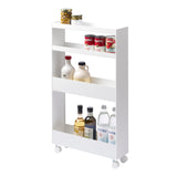 Yamazaki Home Tower Slim 4-Tier Rolling Storage Cart – Mobile Organizer for Kitchen Or Bathroom, 31.7" - Steel - YAMAZAKI