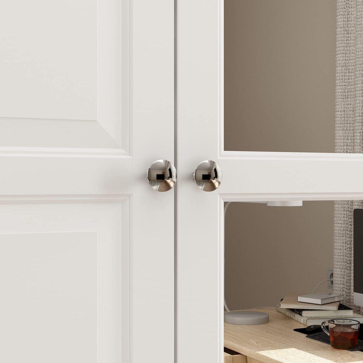 Homsee Wardrobe Armoire Wooden Closet with Mirror, 3 Doors, 5 Drawers, 4-Tier Storage Cubes and Hanging Rod for Bedroom, White (47.2”L x 20”W x 70.9”H) Homsee