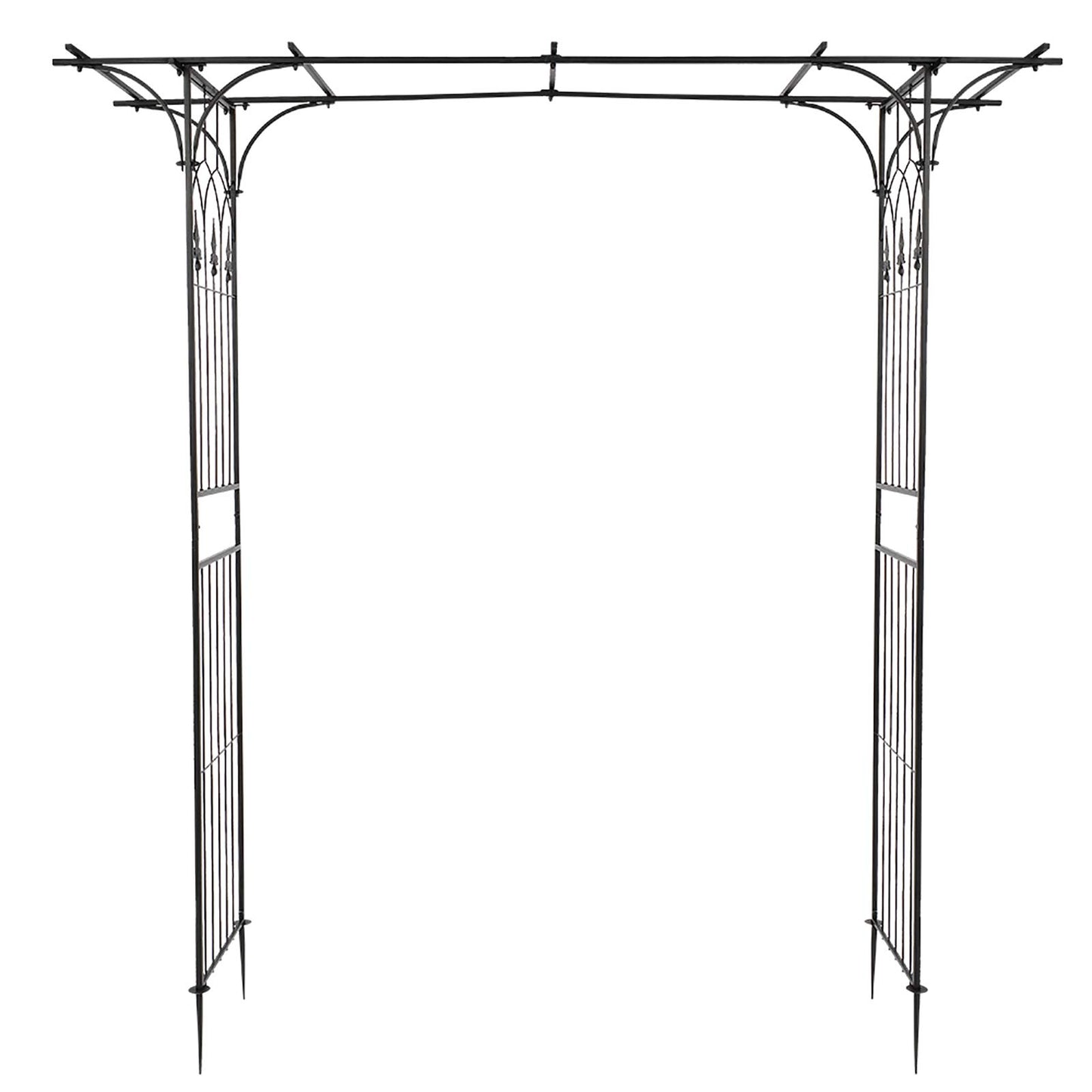 VINGLI Garden Arbor, Arch Archway for Wedding Ceremony Party, Steel Garden Trellis for Plant Climbing, Christmas Garden Decorations Pergola for Garden, Backyard, Lawn (Black) - WoodArtSupply