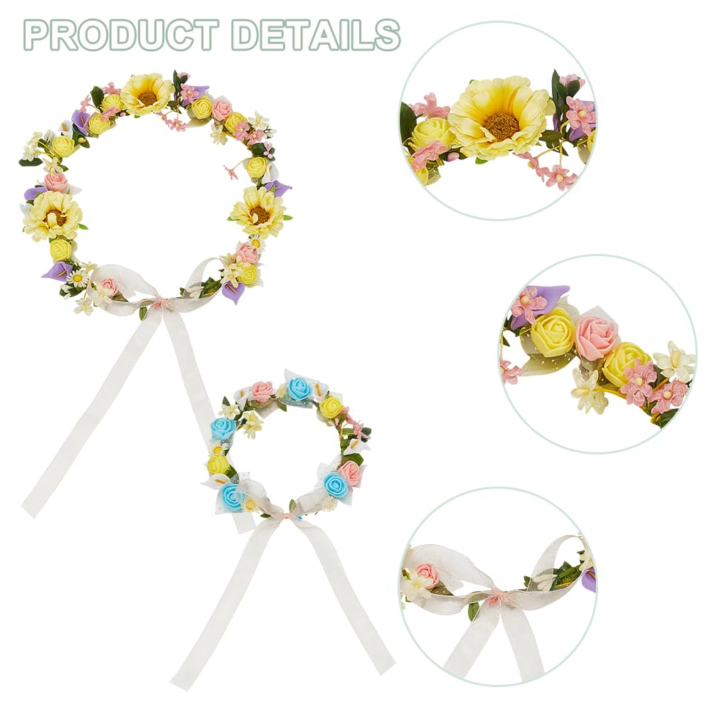 INFUNLY 264pcs/Set DIY Flower Crowns Making Kit Handmade Floral Crown Garland Kit Make Your Own Wreath Flower Headband Garland Hair Accessories for Wedding Birthday Party Favour INFUNLY