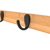 ClosetMaid Bamboo Wall Shelf with Towel Bar, 3 Hooks, Wall Mount Storage Shelves, 2 Tier, Organizer Rack, Natural Finish ClosetMaid