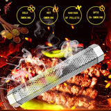 Loveerct Pellet Smoker Tube 12in Stainless Steel BBQ Smoke Tube for Hot or Cold Smoking 5 Hours of Billowing smoke,Stainless Steel Pellet Smoker Tube for All Grill or Smoke Tube for Pellet Smoker LOVEERCT