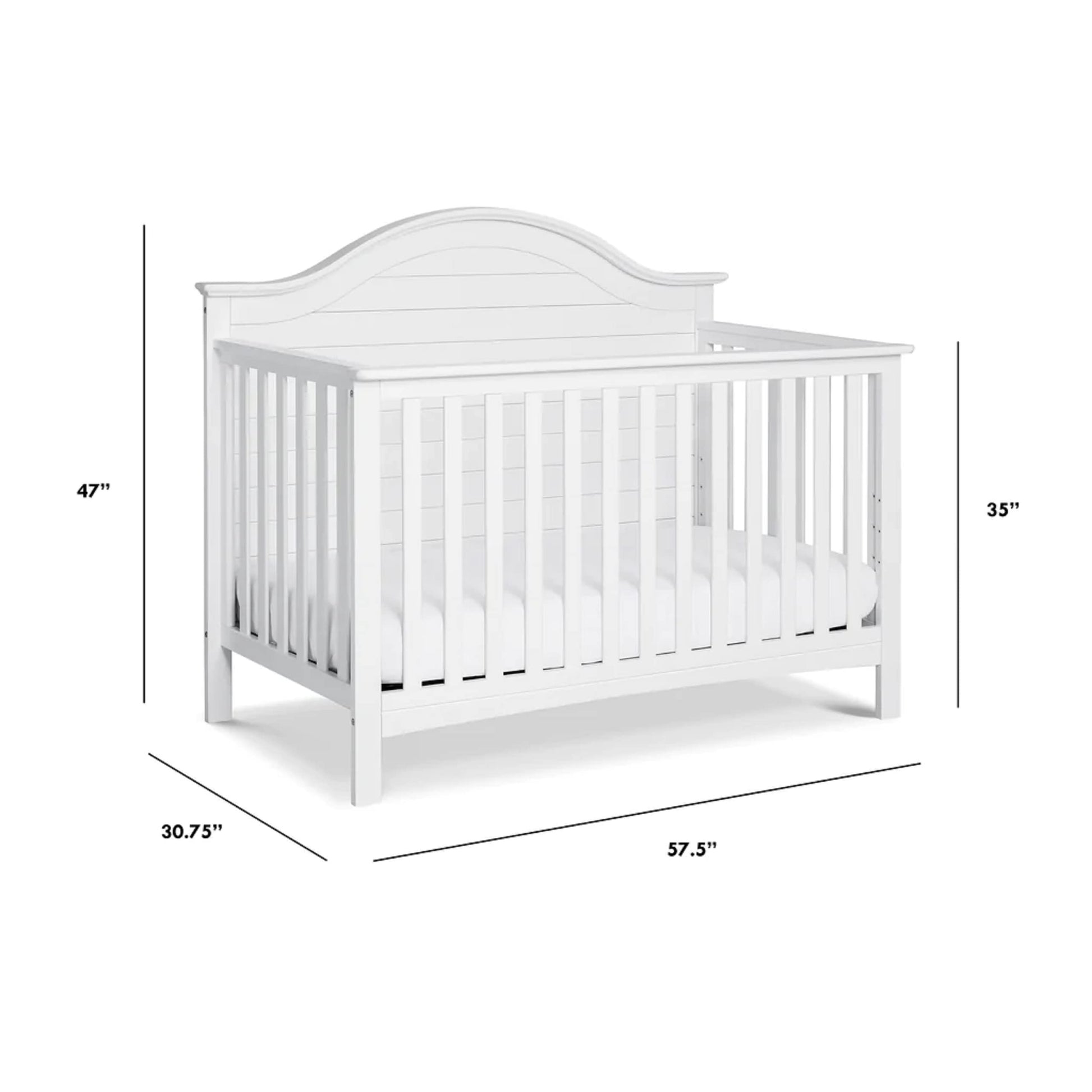 Carter's by DaVinci Nolan 4-in-1 Convertible Crib in White, Greenguard Gold Certified, 1 Count (Pack of 1) - WoodArtSupply