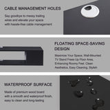 GHC Floating TV Stand, Wall Mounted Entertainment Center and Cabinet Shelf, TV Console with Storage，Media Console for DVD Player, Space-Saving Under TV Shelf for Bedroom, Living Room (Black) GHC