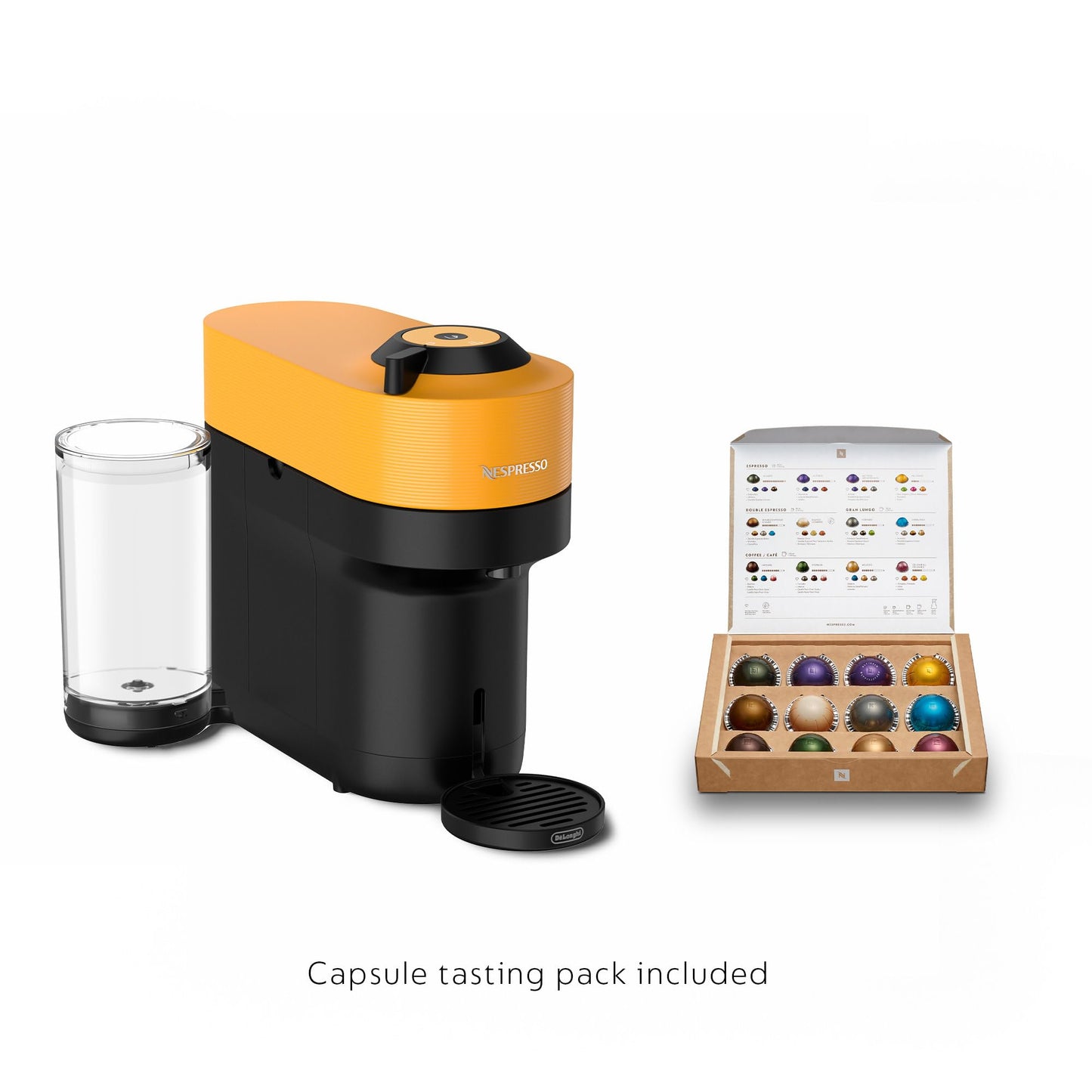 Nespresso Vertuo Pop+ Coffee and Espresso Machine by De'Longhi, Mango Yellow