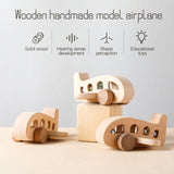ibwaae Wooden Airplane Toys, Air Transport Vehicles Play Set, Wooden Pull Games, STEM Learning Gift Montessori Toy for Baby Toddler Boys Girls ibwaae