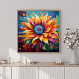 Artunion Framed Paint by Numbers Kit for Adults Beginners & Kids Ages 8-12,Blossom Flower Paint by Number with Frame, Floral Paint by Numbers Kit on Canvas 10 * 10 Inch Without Easel Artunion