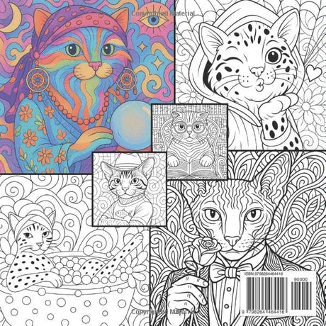Cat Portraits: Relaxing Adult Coloring Book of Beautiful Cats & Geometric/Abstract Modern Art Patterns for Mindfulness: Unique, Cute & Artistic Cat ... | Promotes Calm, Creativity & Stress Relief Majosta