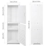 YARUKIMA Bathroom Floor Storage Cabinet,Side Storage Organizer,Bathroom Unit with Door and Shelves,Freestanding Cabinet for Hallway/Living Room, White YARUKIMA