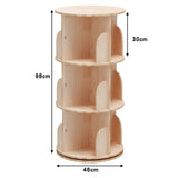3-Tier Rotating Wood Bookshelf Organizer for Stylish Storage INTEXCA & DESIGN