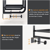 CAORE 2 Tier Bedside Shelf, Loft&Bunk Bed Table, Clip-On Nightstand for Small Spaces,College Dorm Essentials,Bunk Bed Shelf for Storing Water/Books/Tablets（Brown） CAORE