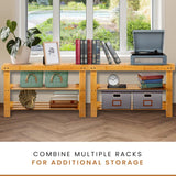 Leaf & Grain Bamboo Shoe Rack - Shoe Storage Bench for Front Door Entrance - Entryway Bench with Shoe Shelf, Shoe Storage Organizer, Wooden Shoe Rack, Durable Shoe Bench for Home (Natural) Leaf & Grain