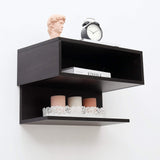 WELLAND Floating Nightstand Side Table.Wall Mounted Shelf with Drawer Storage for Living Room, Bedroom. WELLAND