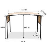 PERFECT GARDEN 12' x 9' Ft. Outdoor Patio Retractable Canopy Gazebo Metal Pergola with Adjustable Shade (Beige) PERFECT GARDEN
